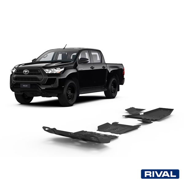 Skid Plate Set (Radiator, Engine, Gearbox, Transfer Case) Toyota Hilux 2015-2020; 2018-2020; 2021-; 2,4 l. / diesel